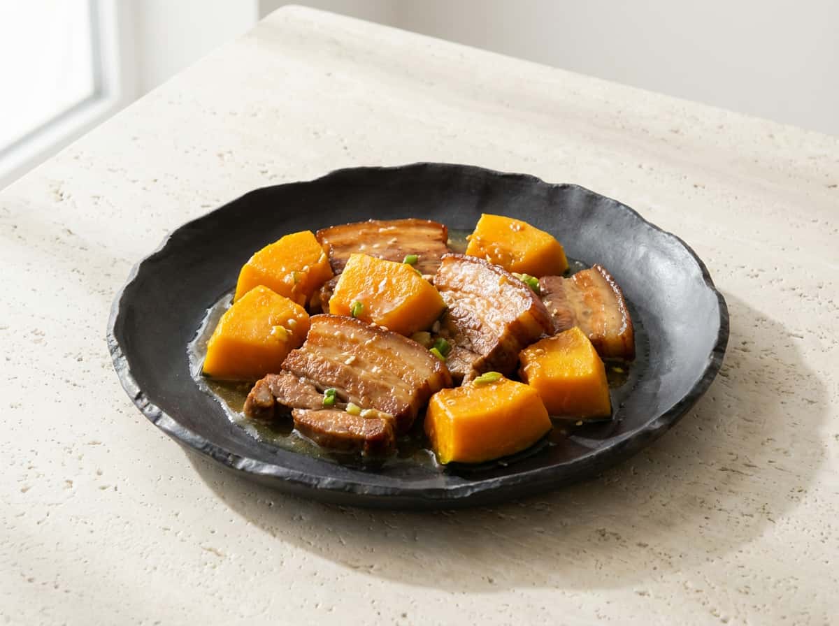 豚バラとかぼちゃの鶏ガラうま塩あえ