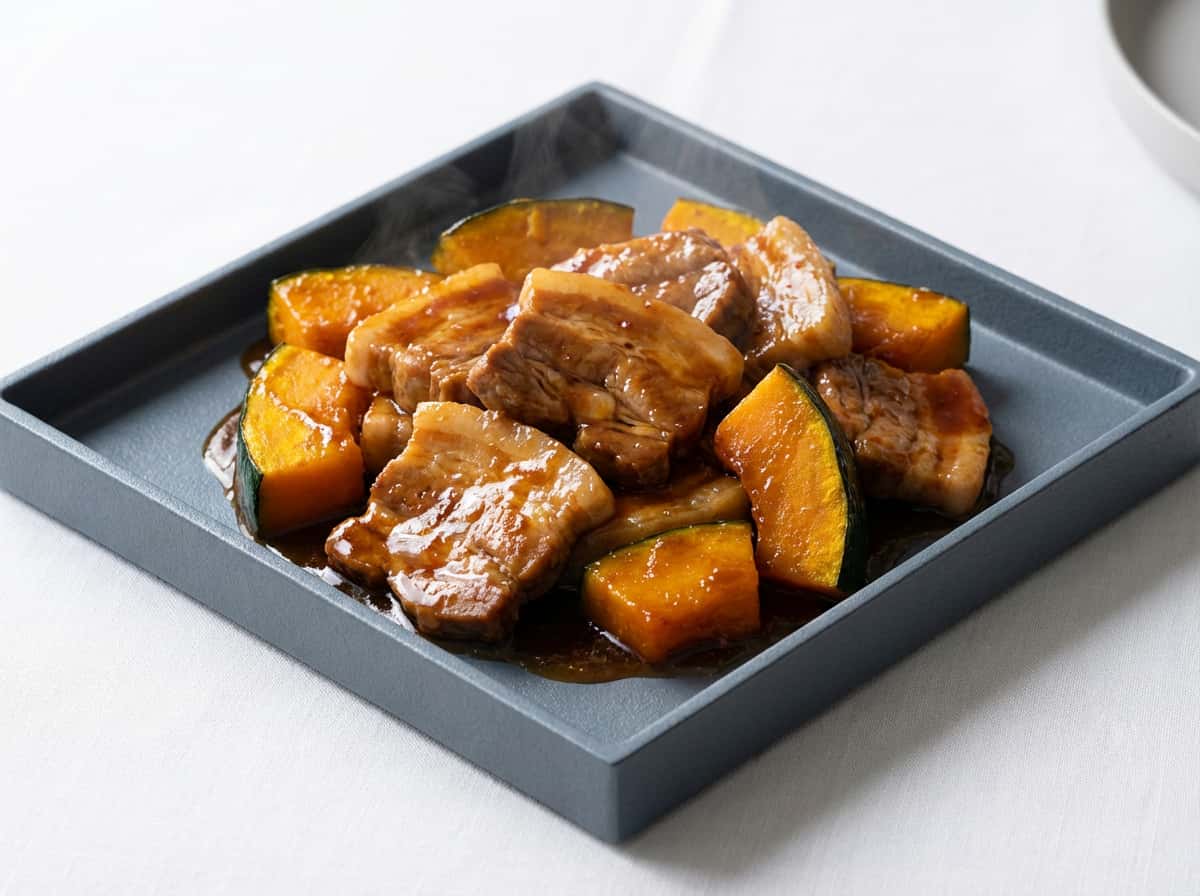 豚バラとかぼちゃの焼肉のタレ蒸し（お弁当用）