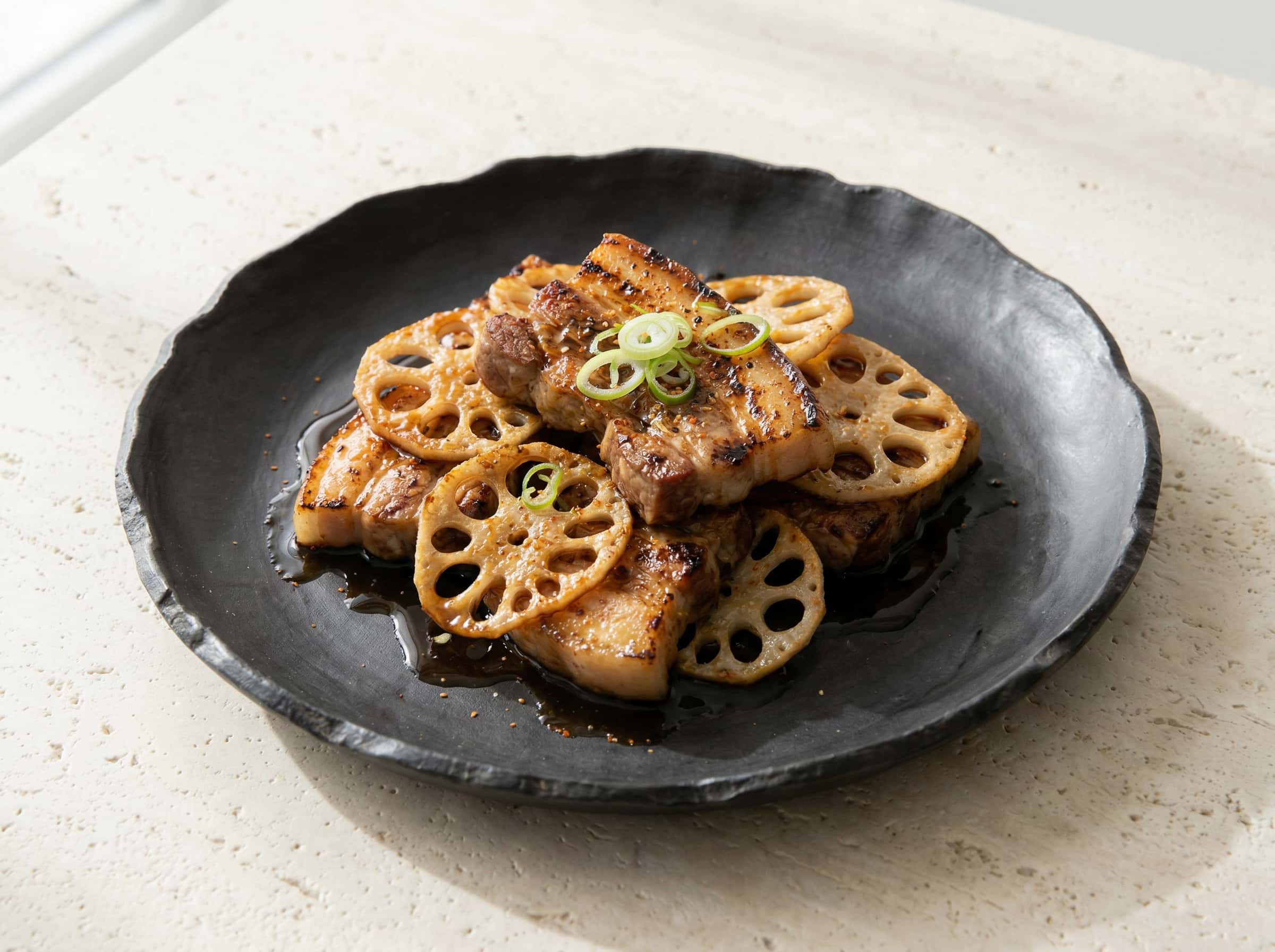 豚バラとれんこんのポン酢焼き（作り置き）