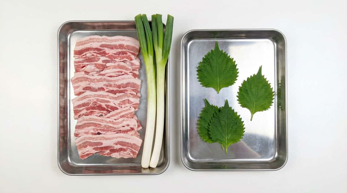 豚バラと長ねぎのさっぱりオイスター焼き（材料）