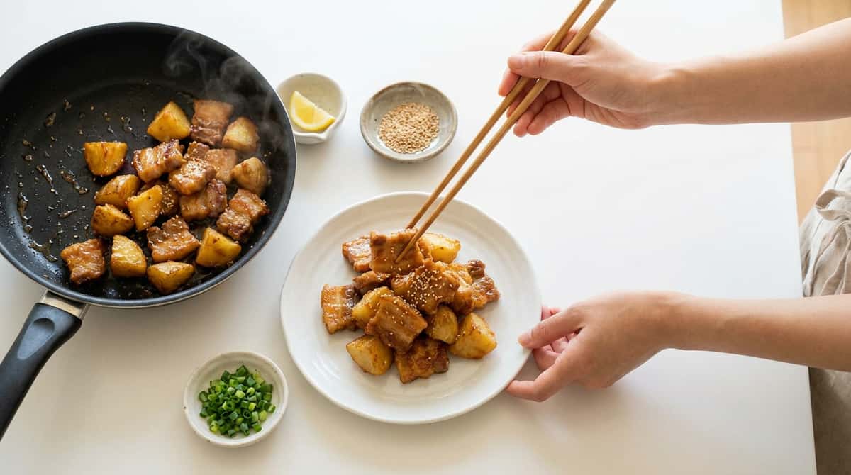 豚バラとじゃがいもの味噌から揚げ（完成イメージ）