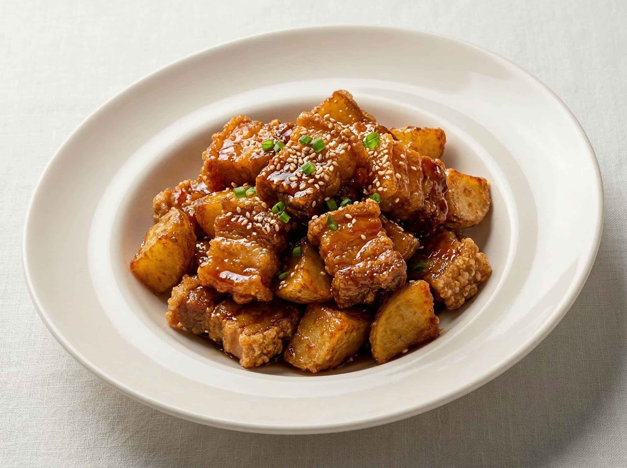 豚バラとじゃがいもの甘酢から揚げ