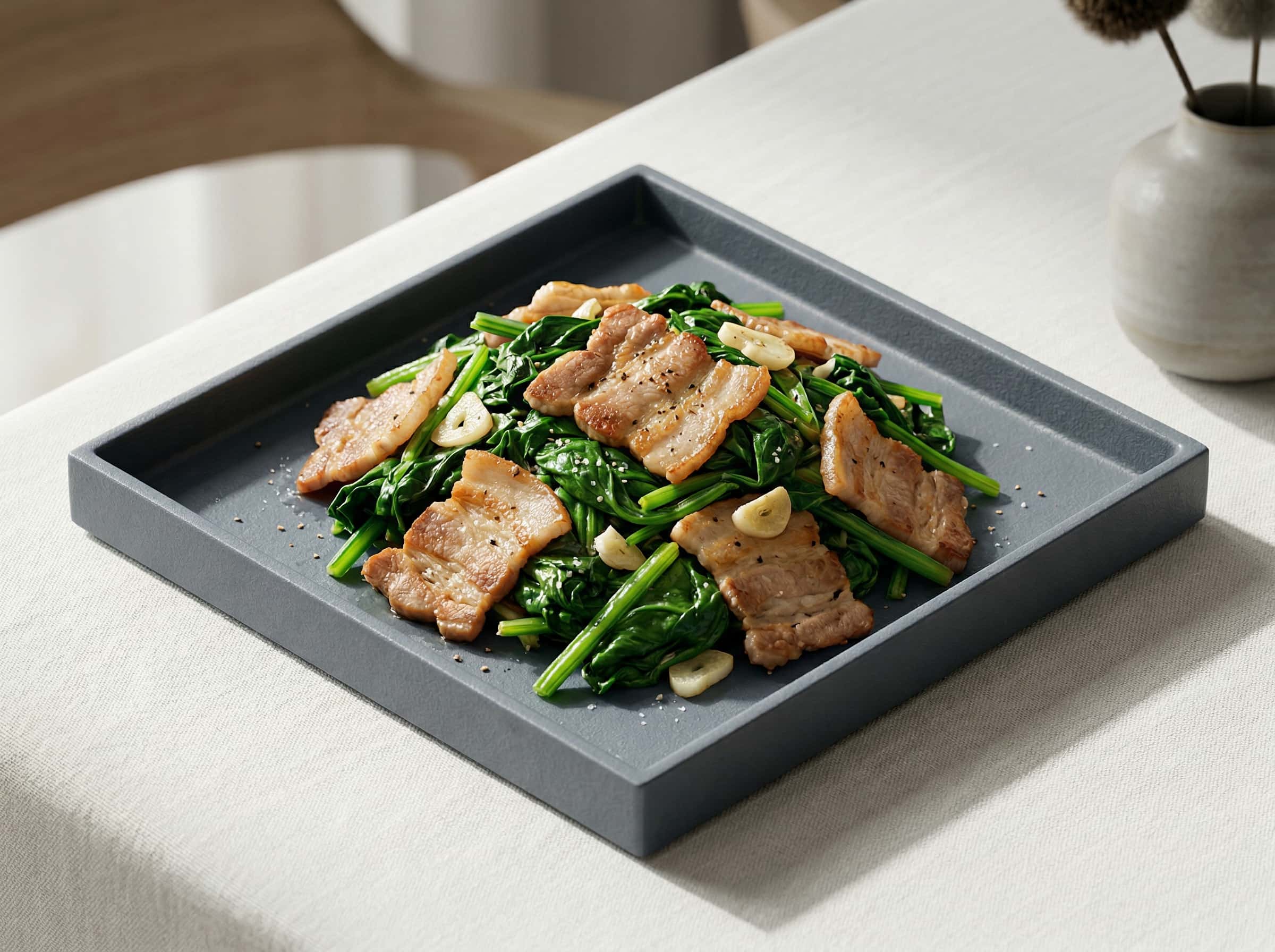 豚バラとほうれん草の塩こしょう炒め（糖質オフ）