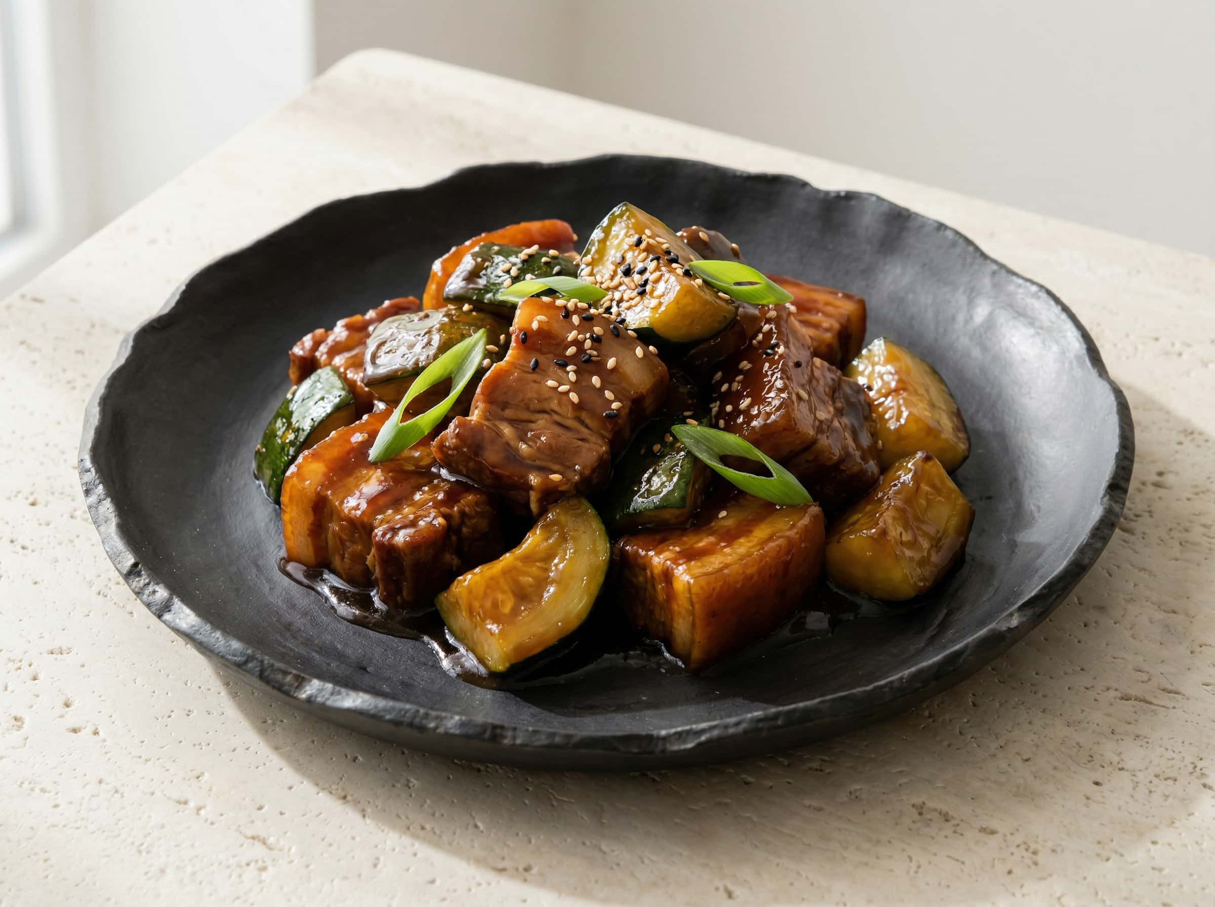 豚バラとズッキーニのオイスターソース煮