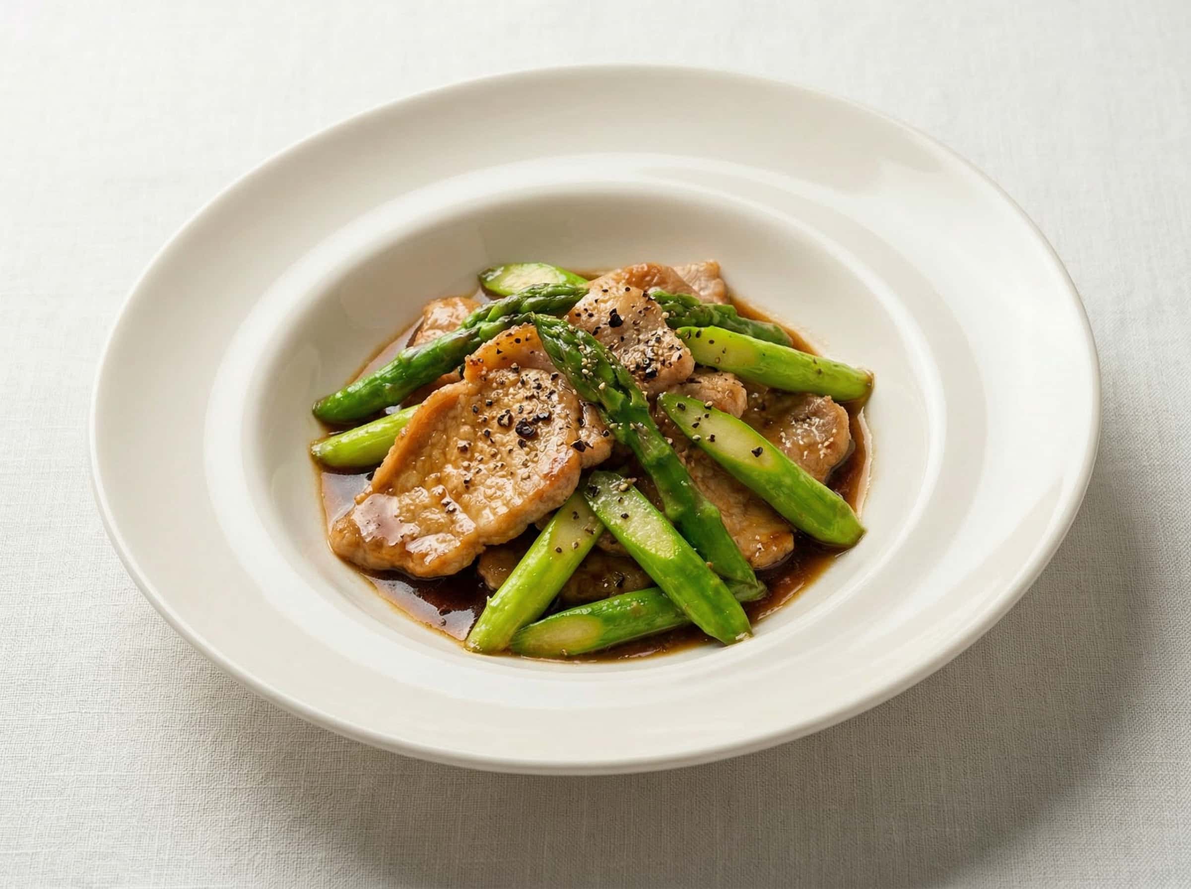 豚ロースとアスパラのバター醤油炒め