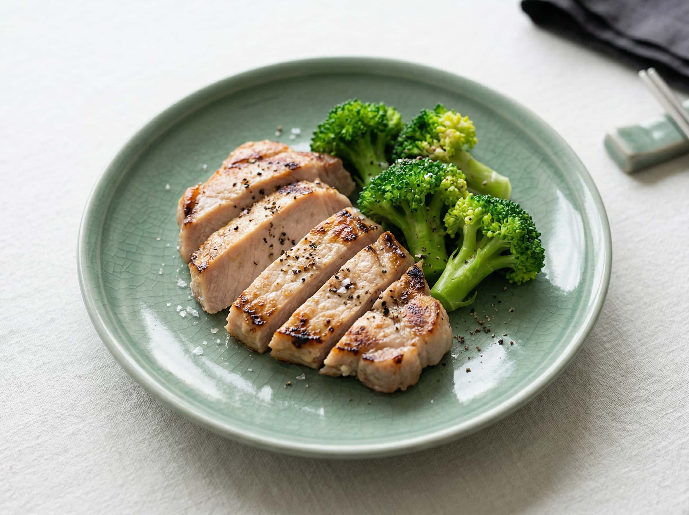 豚ロースとブロッコリーの塩こしょう焼き