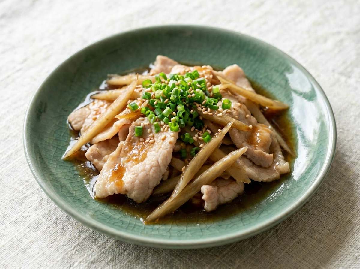 豚ロースとごぼうのさっぱりポン酢煮