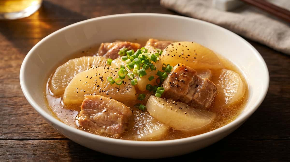 豚ロースと大根のピリ辛塩こしょう煮（完成イメージ）