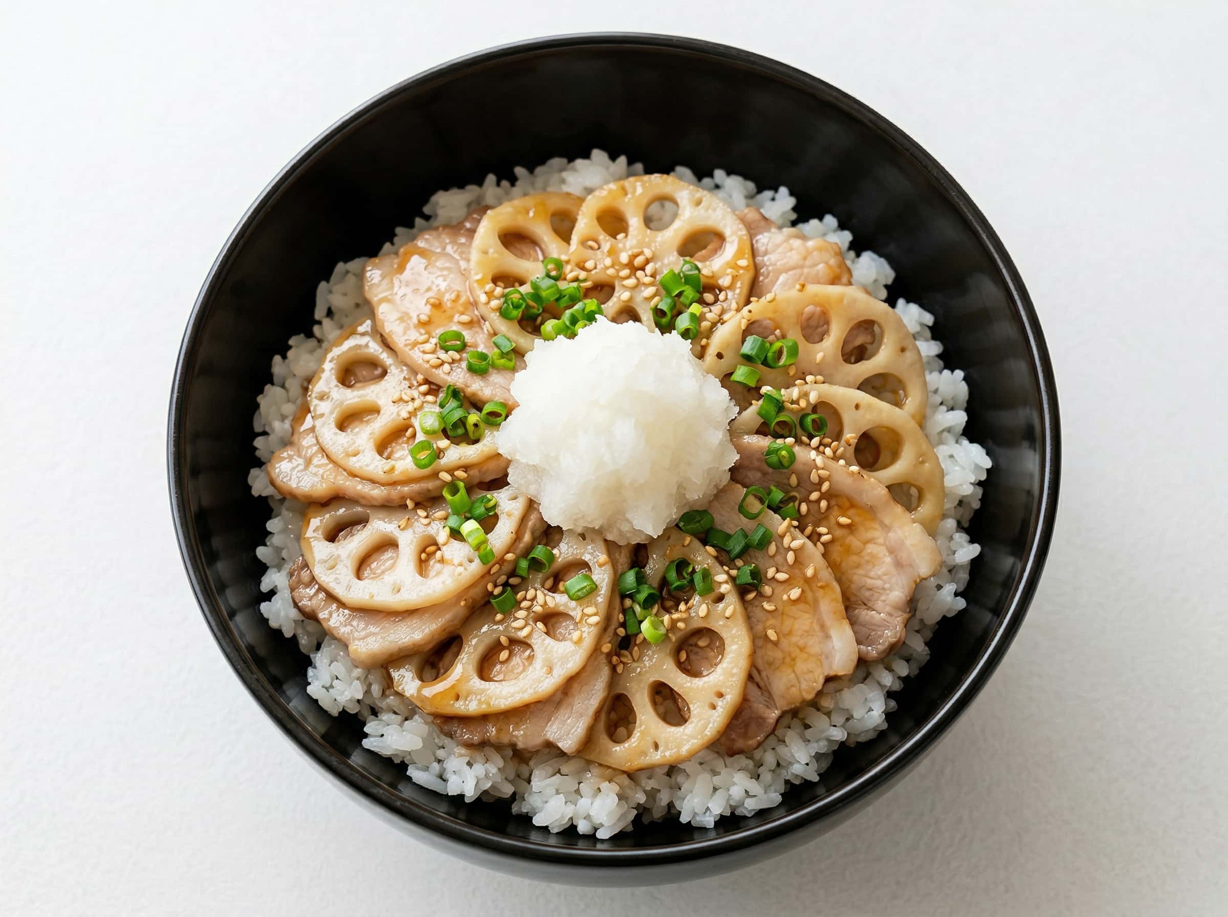 豚ロースとれんこんのポン酢丼
