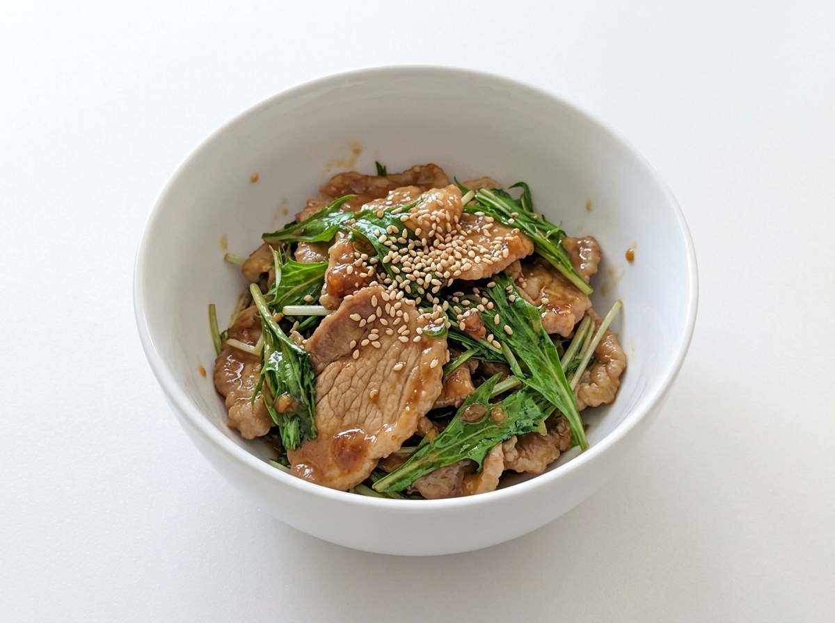 豚ロースと水菜のさっぱり味噌炒め