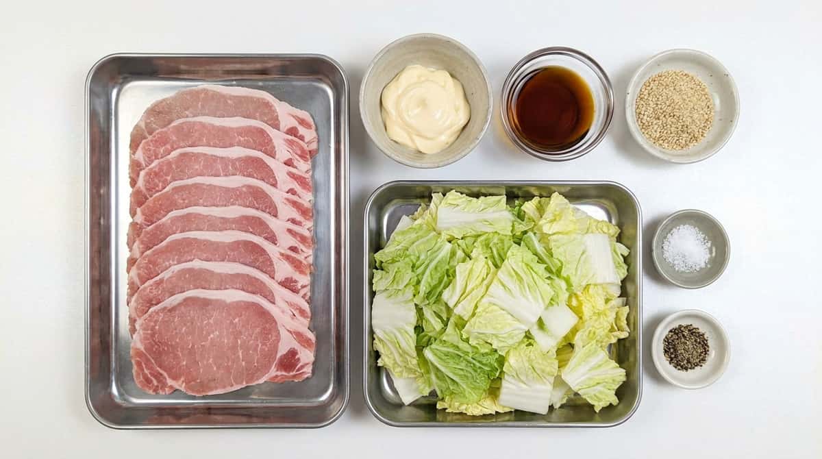豚ロースと白菜のマヨ和え（カロリー控えめ）（材料）