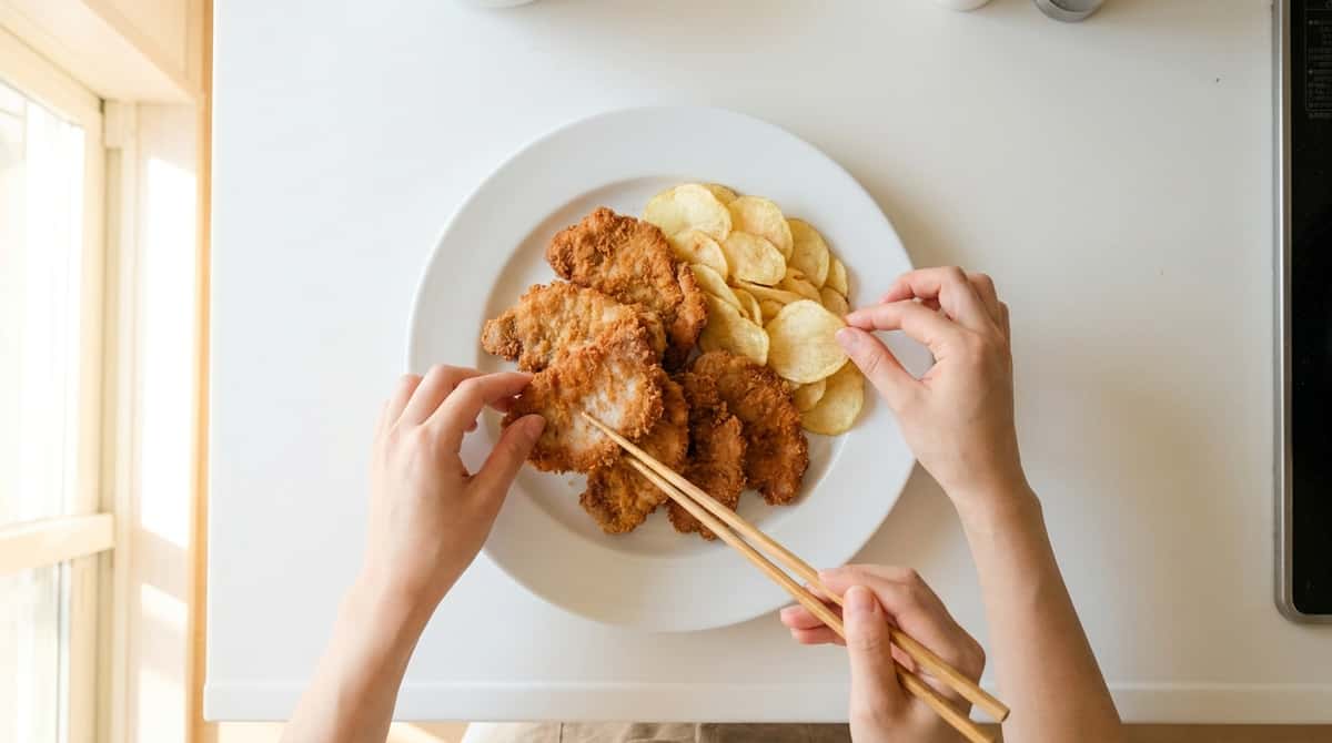 豚ロースとじゃがいもの鶏ガラ塩揚げ（完成イメージ）