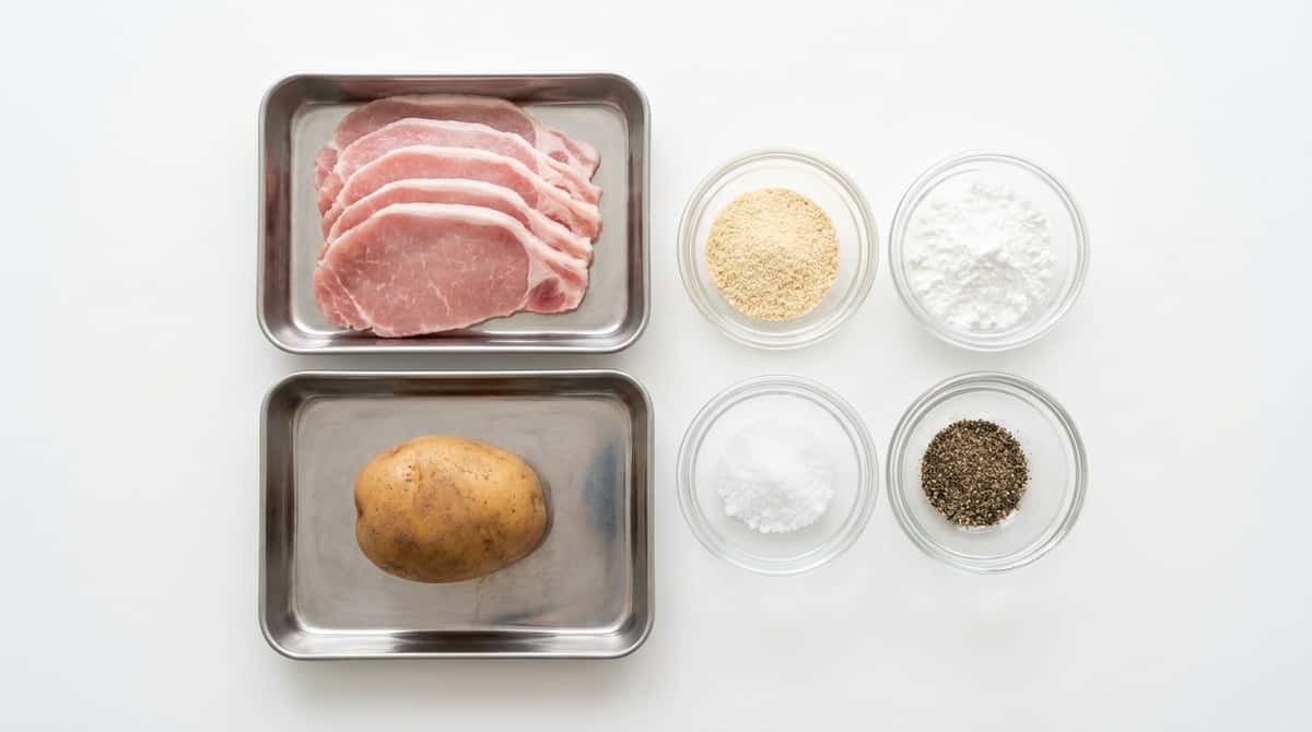 豚ロースとじゃがいもの鶏ガラ塩揚げ（材料）
