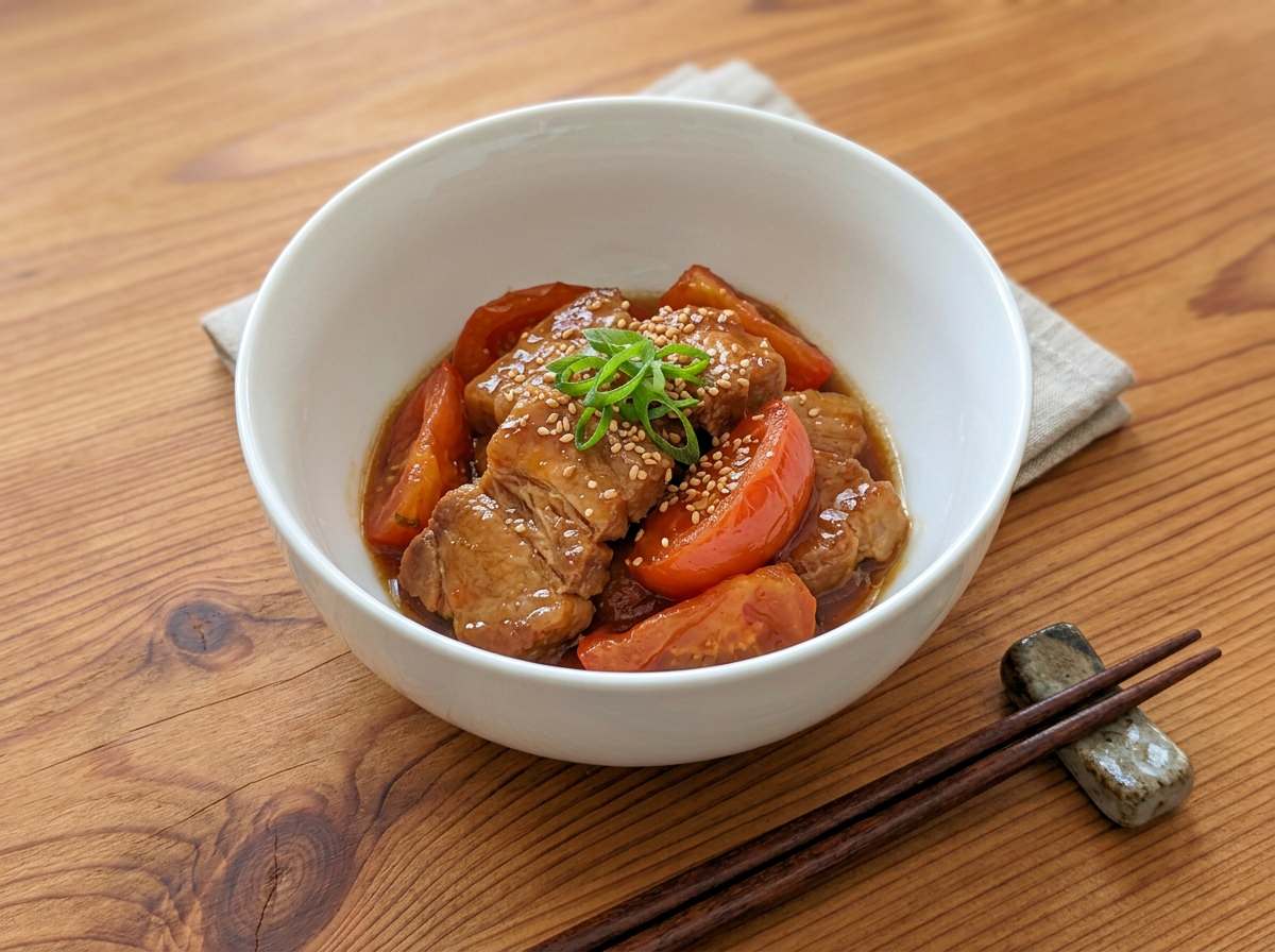 豚ロースとトマトの甘酢煮