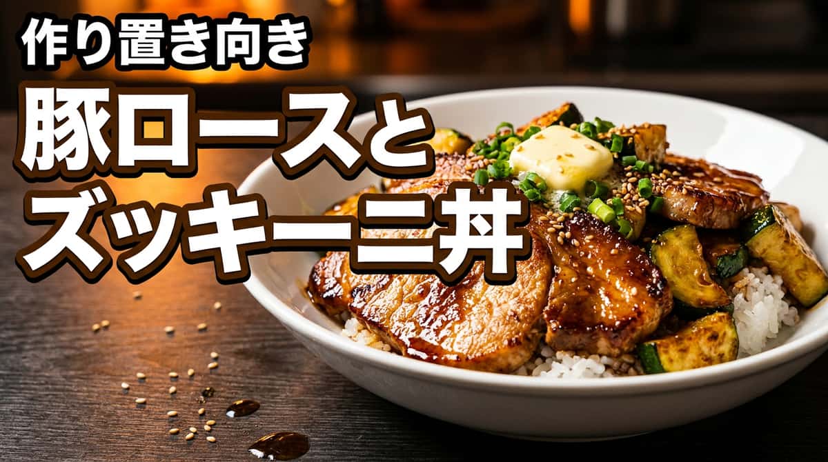 豚ロースとズッキーニのバター醤油丼