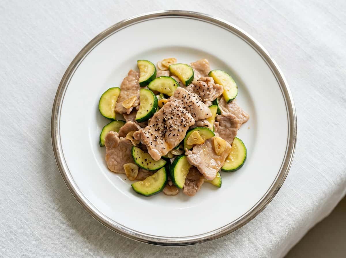 豚ロースとズッキーニの醤油さっぱり炒め