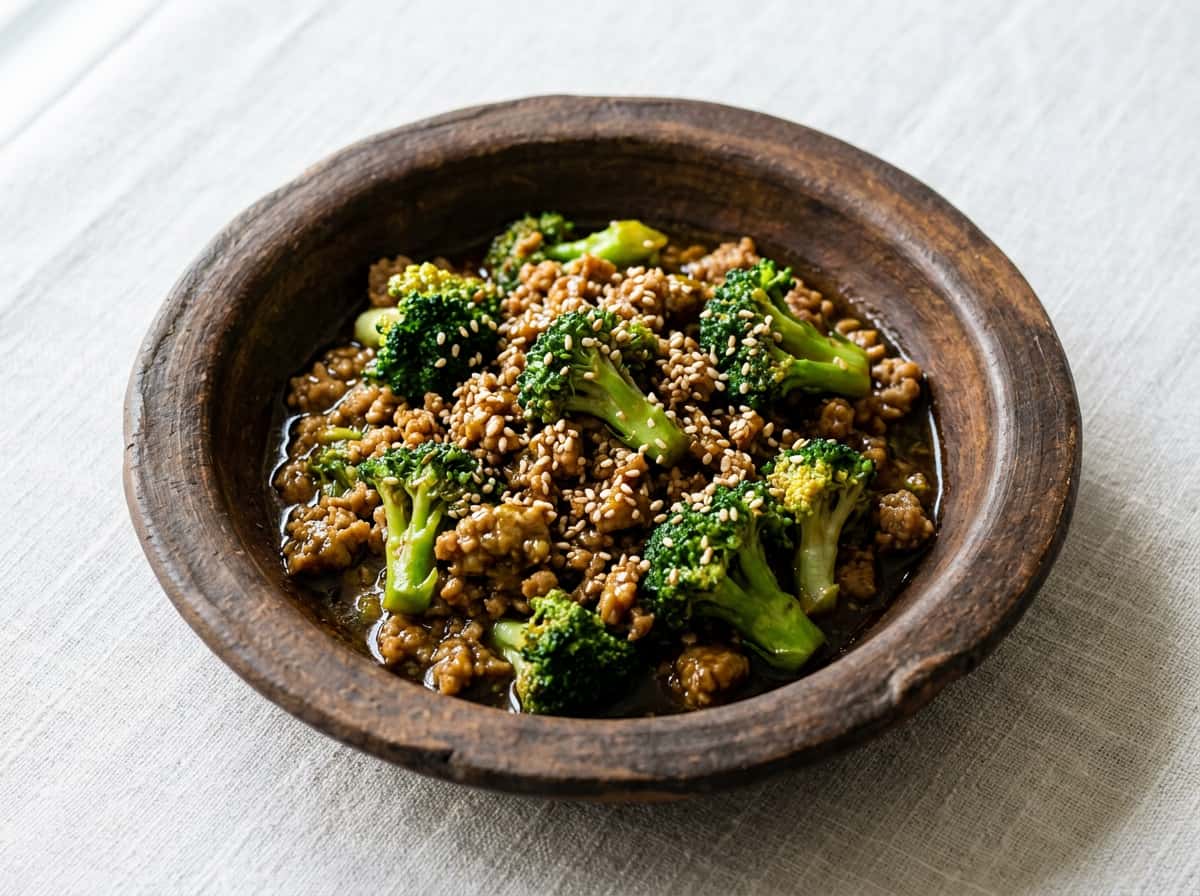 豚ひき肉とブロッコリーのごま油しょうゆ煮（作り置き）