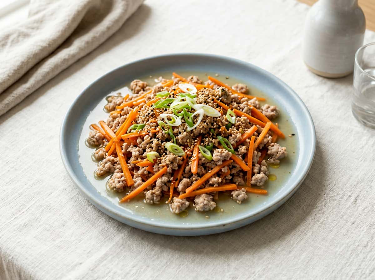 豚ひき肉とにんじんのコンソメ和え