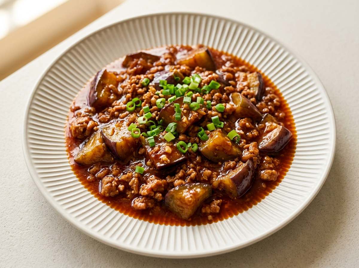 豚ひき肉となすのケチャップ煮