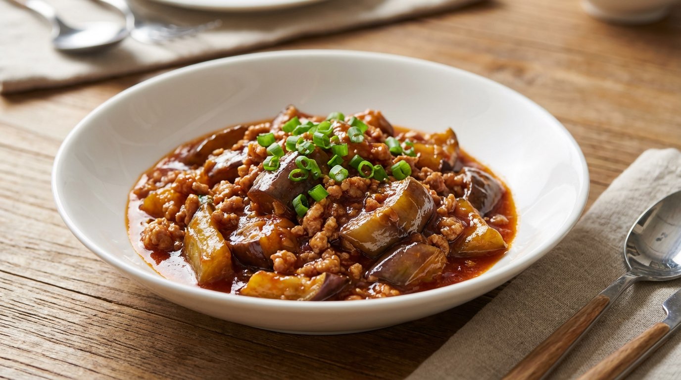豚ひき肉となすのケチャップ煮