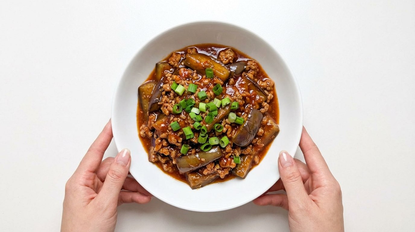 豚ひき肉となすのケチャップ煮（完成イメージ）
