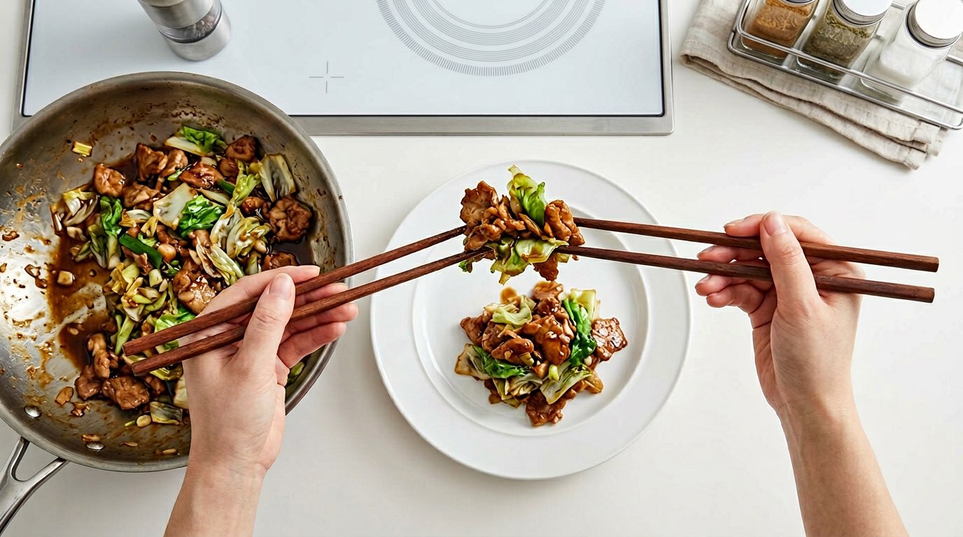 豚ひき肉とレタスの醤油炒め（完成イメージ）