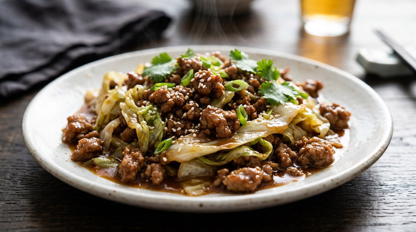 豚ひき肉とレタスの醤油炒め（完成イメージ）