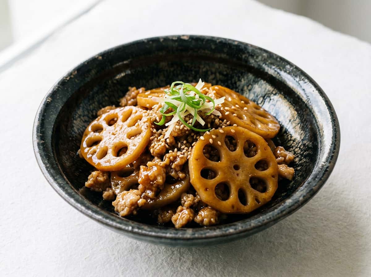 豚ひき肉とれんこんの甘酢煮