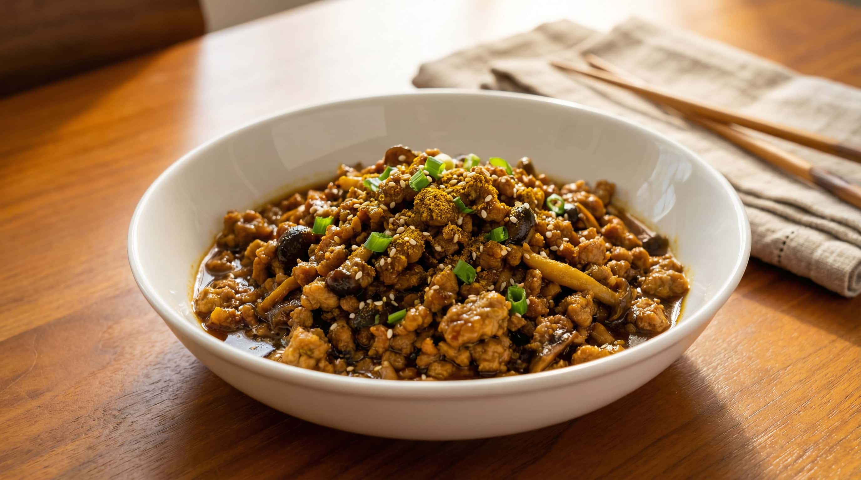 豚ひき肉ときのこのカレー漬け（完成イメージ）