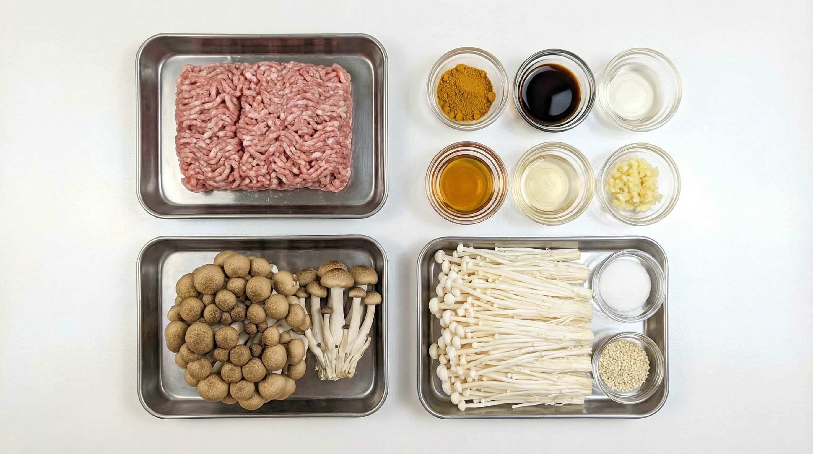 豚ひき肉ときのこのカレー漬け（材料）