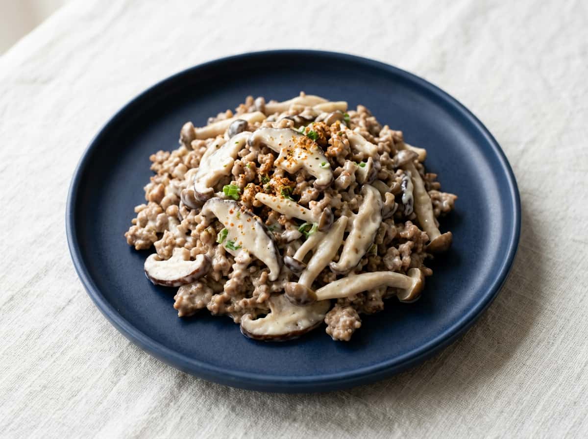 豚ひき肉ときのこのマヨ和え