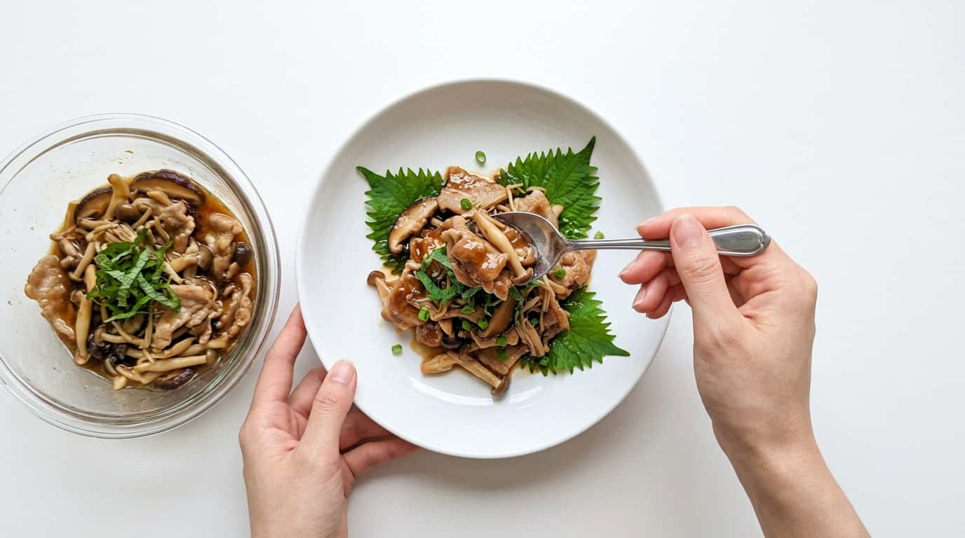 豚ひき肉ときのこのポン酢漬け（完成イメージ）
