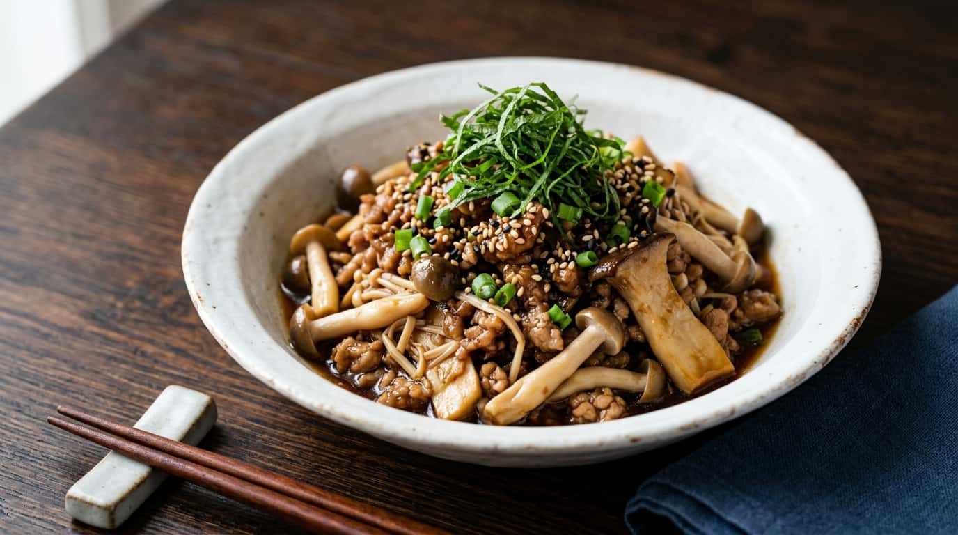 豚ひき肉ときのこのポン酢漬け（完成イメージ）