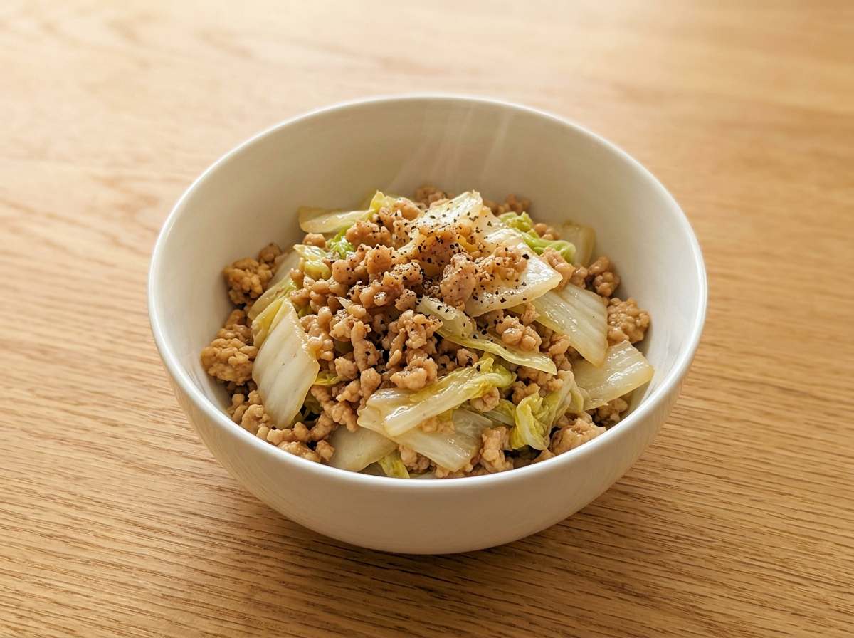 豚ひき肉と白菜のコンソメ炒め