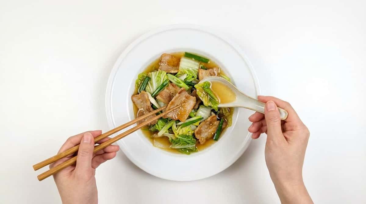豚ひき肉と白菜のコンソメ炒め（完成イメージ）
