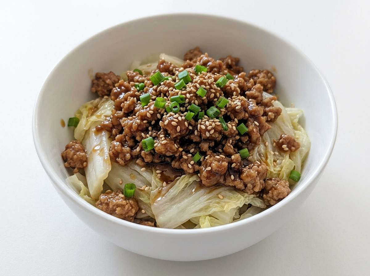 豚ひき肉と白菜の味噌だれレンジ蒸し