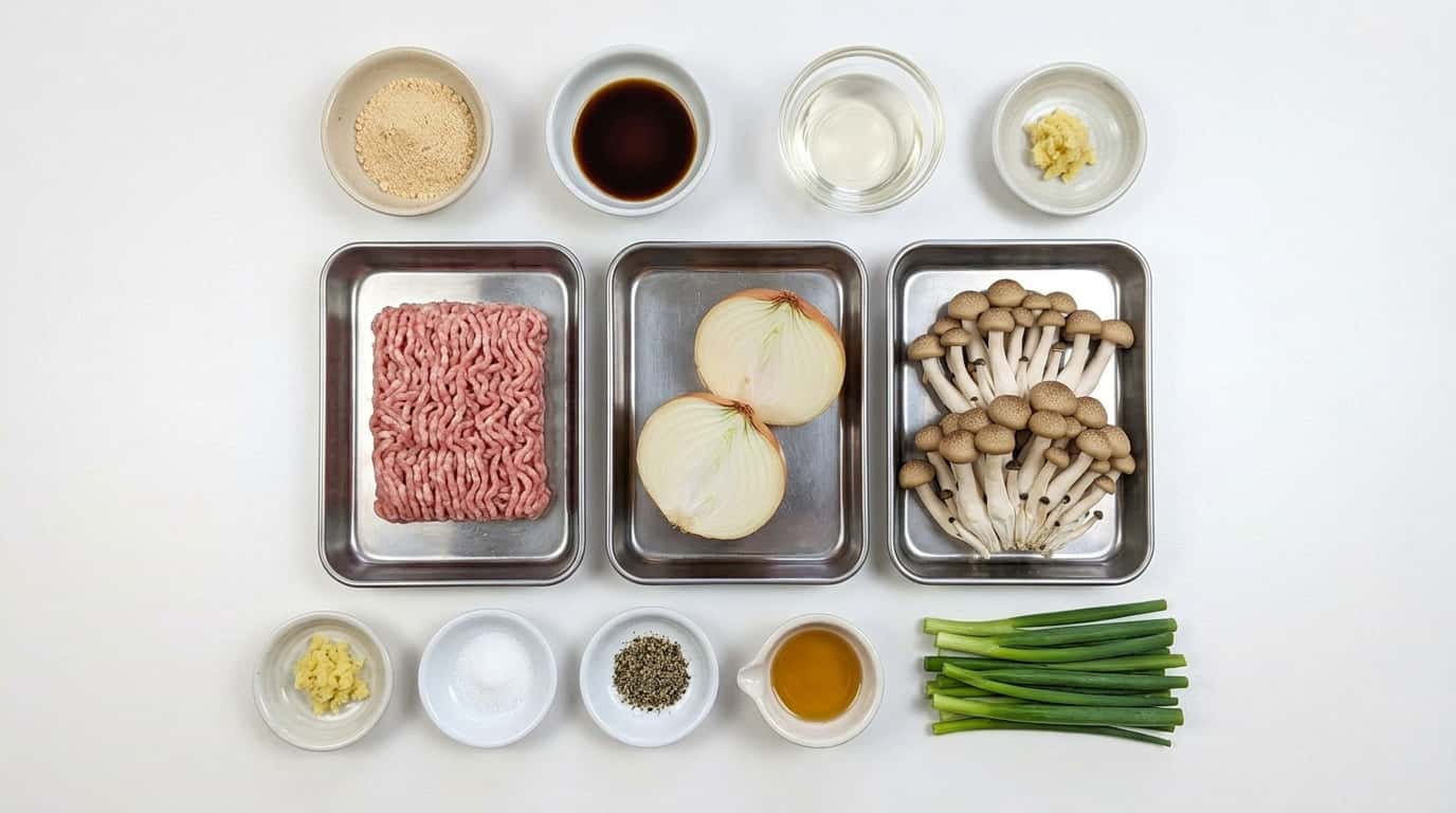 豚ひき肉と玉ねぎの鶏だし糖質オフスープ（材料）