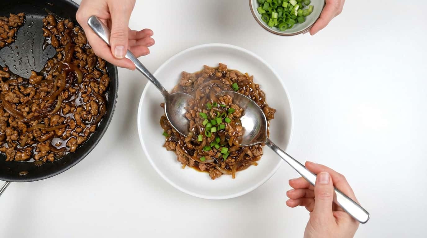 豚ひき肉と玉ねぎのオイスターソース煮（完成イメージ）