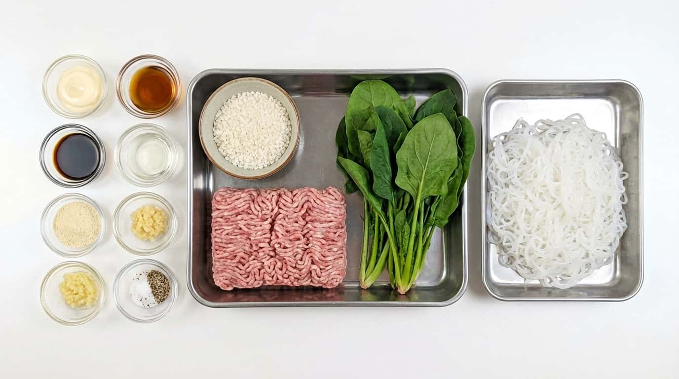 豚ひき肉とほうれん草のマヨ炊き込みご飯（糖質オフ）（材料）