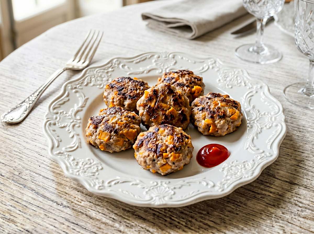 さつまいも入りミニハンバーグ（鶏がらだし焼き）