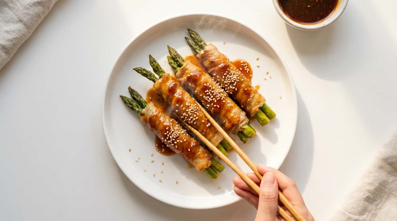 豚こまとアスパラのカリカリ焼肉タレ揚げ（完成イメージ）