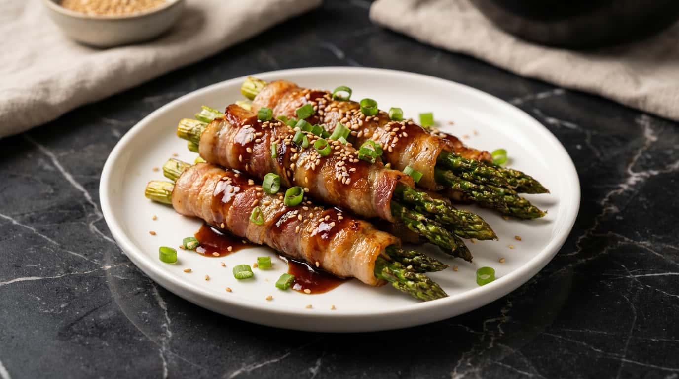 豚こまとアスパラのカリカリ焼肉タレ揚げ（完成イメージ）