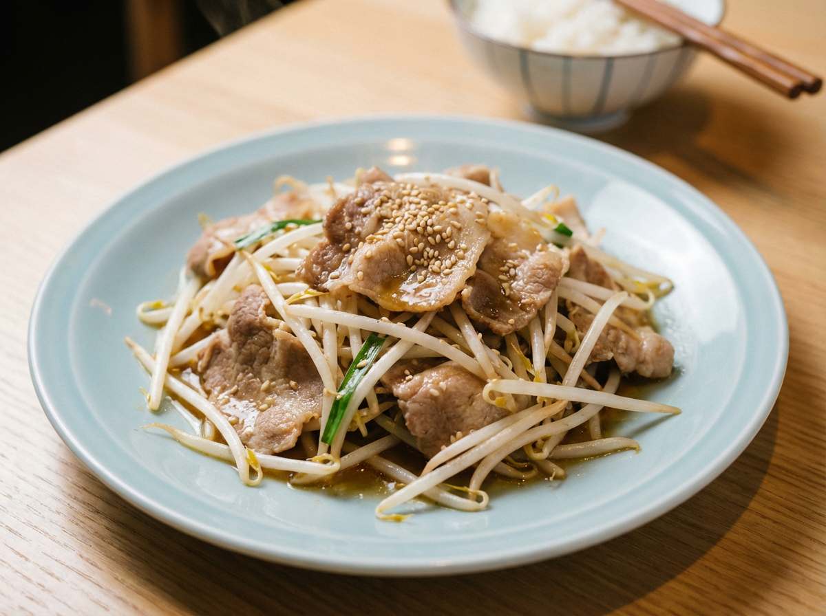 豚こま切れともやしのごま油旨だれ和え（作り置き）