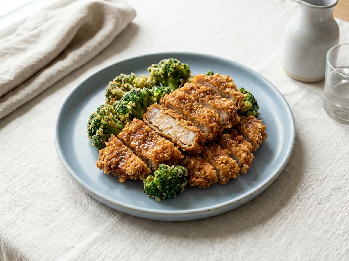 豚こまとブロッコリーの鶏ガラ塩唐揚げ（レモンでさっぱり）