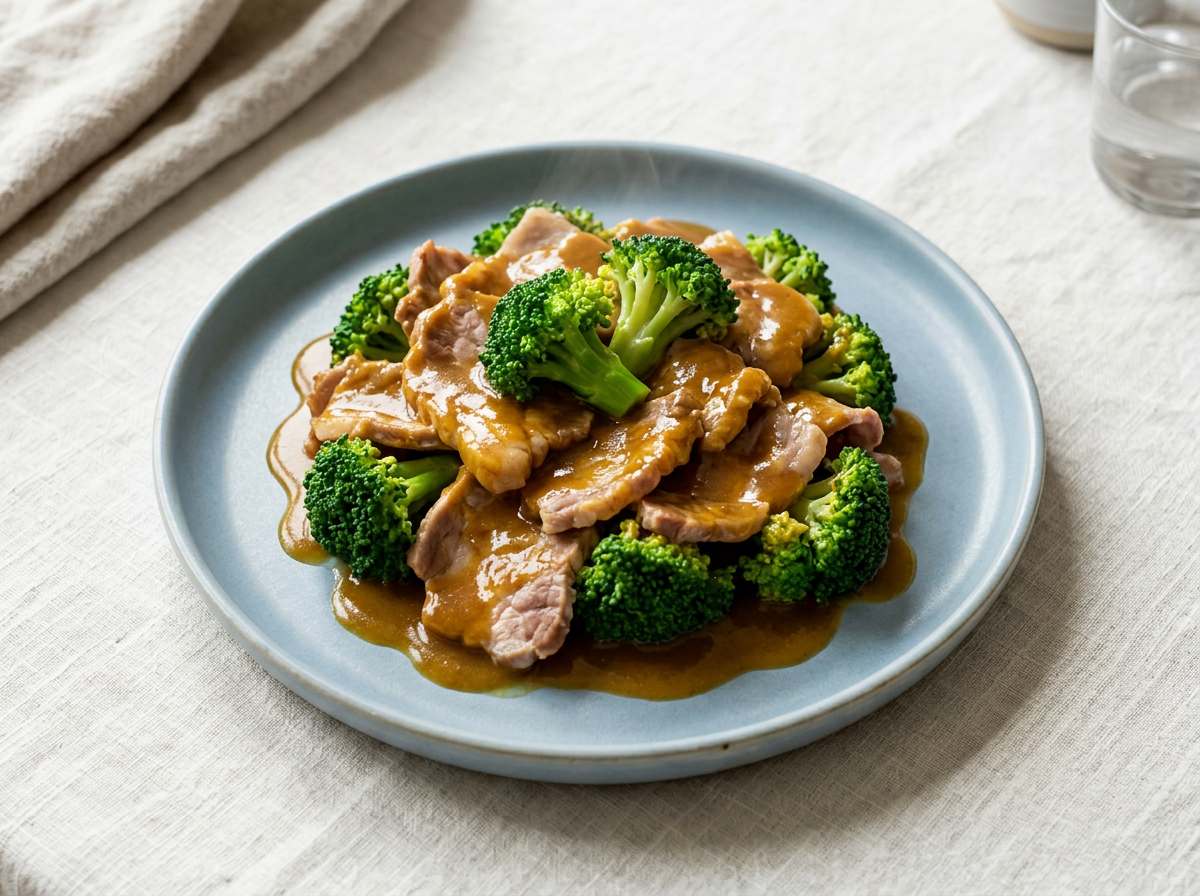 豚こまブロッコリーのレンジカレー蒸し