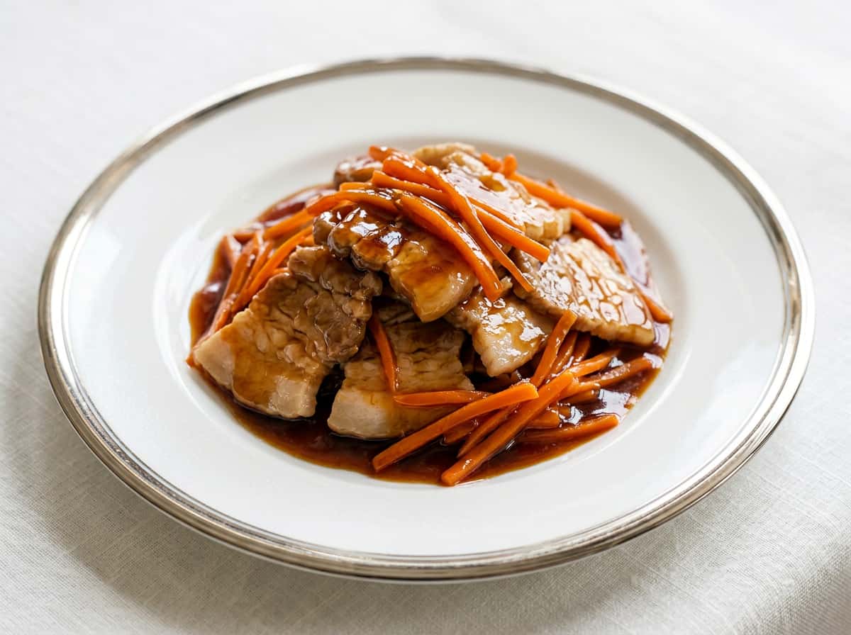 豚こまとにんじんのオイスターソースレンジ蒸し