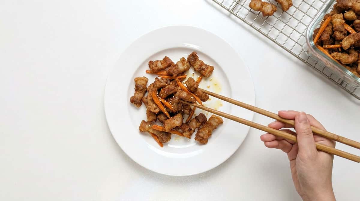 豚こまとにんじんのごま油香る唐揚げ（完成イメージ）