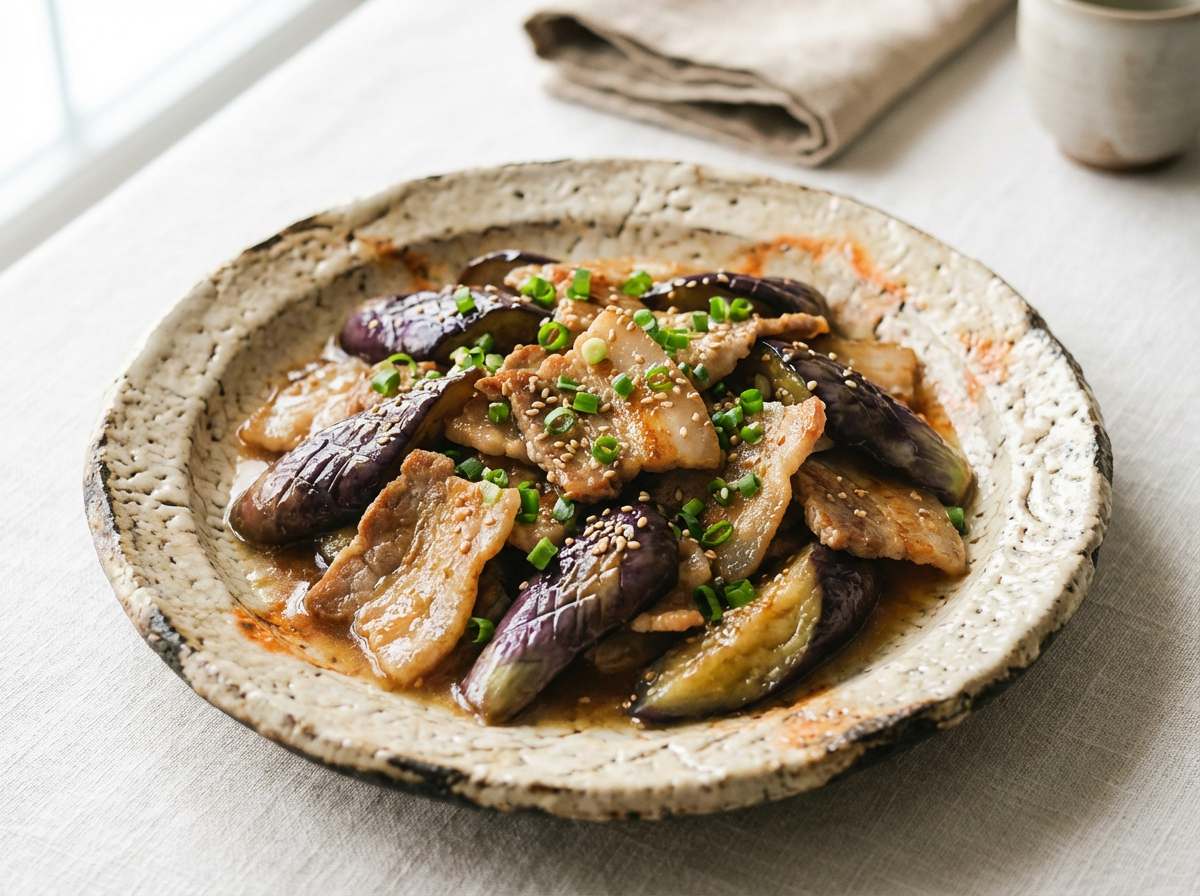 豚こまとなすの白だしこんがり焼き