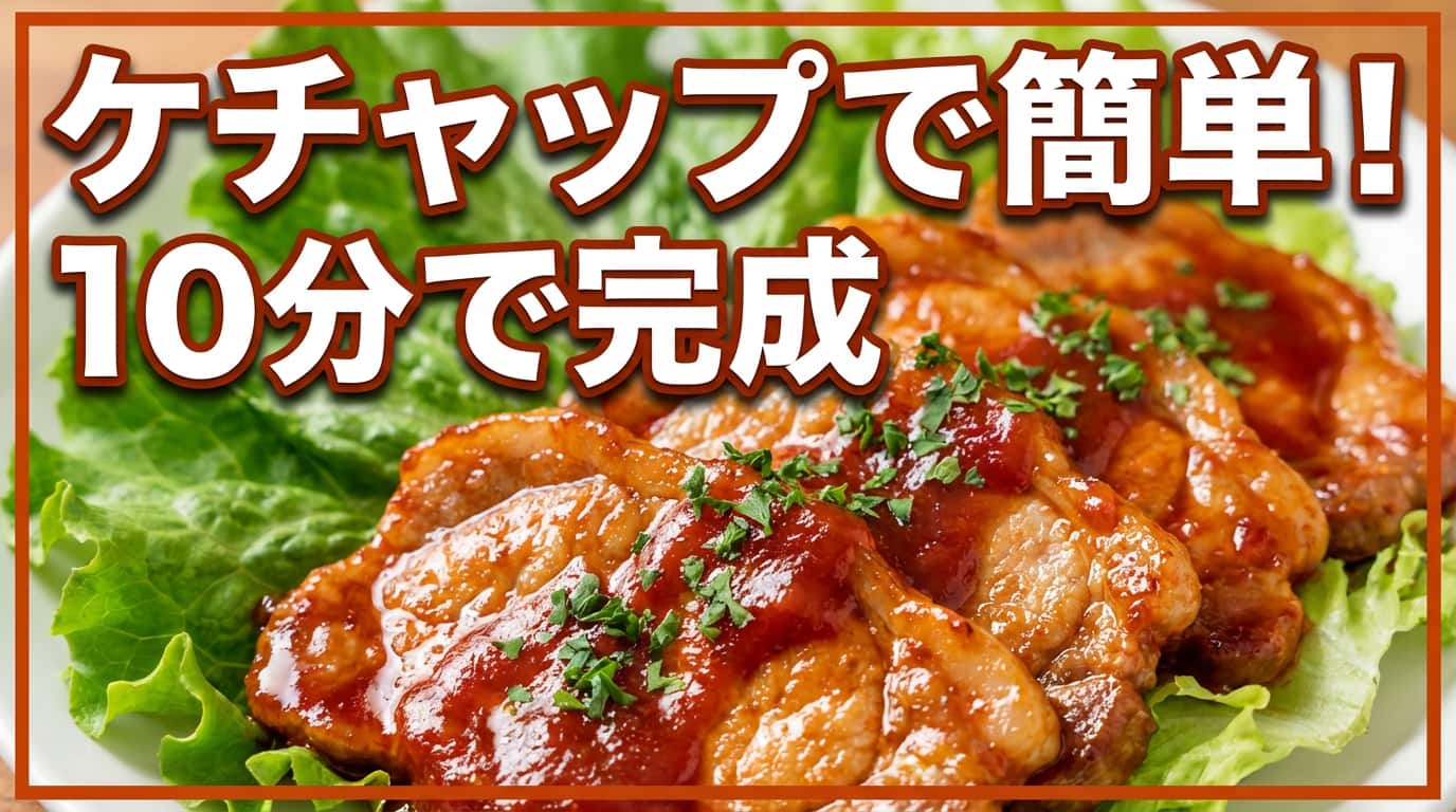 豚こま切れ肉とレタスのケチャップ漬けガッツリ