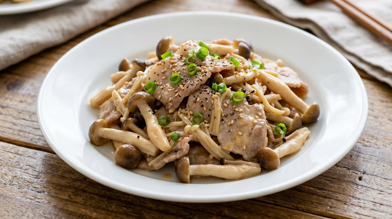 豚こまときのこのさっぱりマヨレンジ蒸し（完成イメージ）